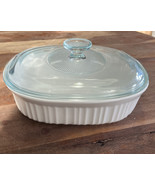 Corning Ware French White Stoneware 1.5 Quart Oval Casserole Dish w Glas... - €12,10 EUR