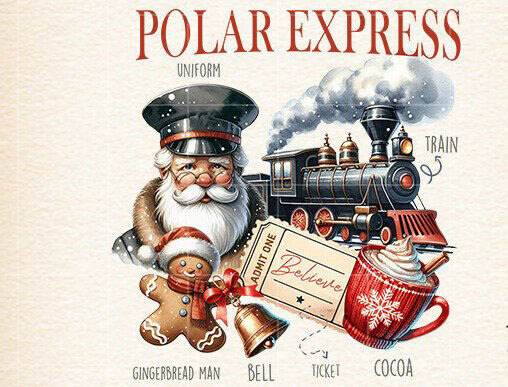 Polar Express Retro Christmas PNG - $3.50