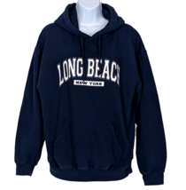 Gildan Heavy Blend Navy Blue Hoodie Sz Adult M Long Beach New York - £19.96 GBP