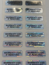 100 SMALL! WARRANTY VOID IF REMOVED SECURITY HOLOGRAM LABELS SEALS .75 X... - $8.90