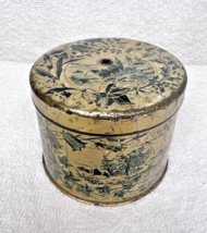 Antique Tin Litho Floral String Holder 2 1/2 x 3 1/4 Inch Cottages Peopl... - $448.52 MXN