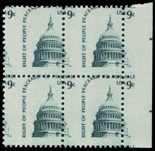 1591, MNH 9¢ Capital Misperforation ERROR Block of 4 Stamps - Stuart Katz - £31.97 GBP