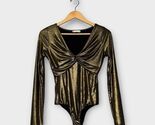 Altar’d State EUC Metallic Long Sleeve Bodysuit in Gold Size S - $19.00