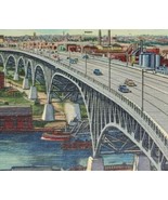 1957 Main Avenue Bridge Looking West Cleveland OH Vintage Linen Postcard... - £21.41 GBP