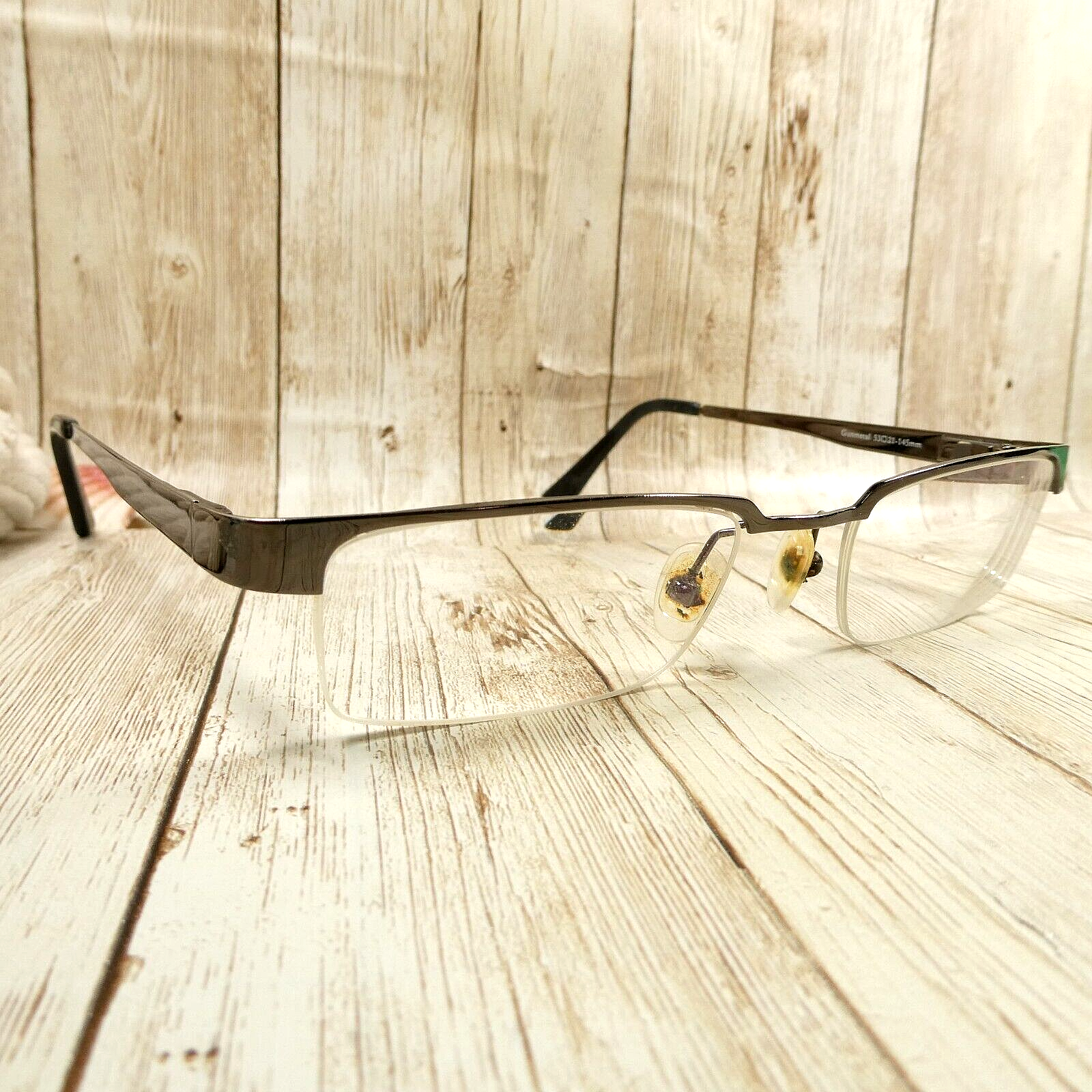 Hart Schaffner Marx Gunmetal Half-Rim Eyeglasses FRAMES ONLY - 730 53-21... - $27.20