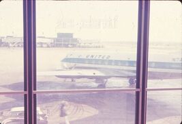 35 mm color slide * 1964 O'HARE AIRPORT CHICAGO through window UNITED PLANE - $5.45