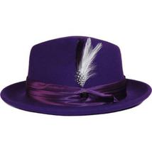 Mens Bruno Capelo Hat Australian Wool Crushable Fedora Giovani UN107 Purple image 5