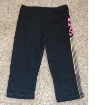 Victorias Secret Sport VSX Capris Black Side Stripe Elastic Waist Leggin... - $26.73