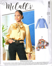 McCalls M8147 Misses L to XXL Blouse Top Uncut Sewing Pattern - £11.90 GBP