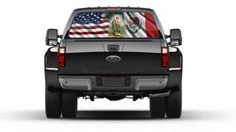 American and Mexican Flag St. Jude Rear Window Graphic Perforated Decal ... - $50.99