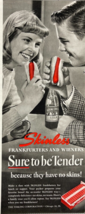 1947 Skinless Frankfurters and Wieners Vintage Print Ad Sure To Be Tende... - $12.55