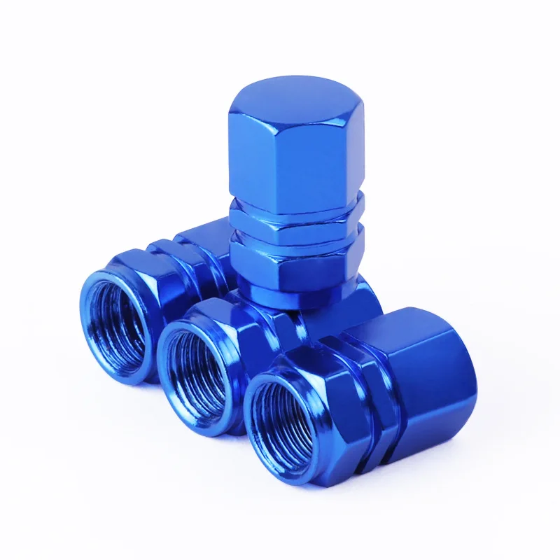  Blue Aluminum Tire Valve Stem Caps - $8.99
