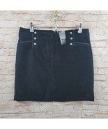 White House Black Market Womens Skirt Size 10 Black Mini Velvet Stretch NWT - $18.22