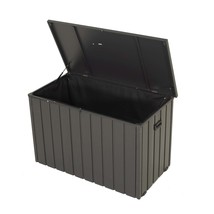 120 Gal Gray Metal Outdoor Deck Box | Lockable Waterproof Patio Storage - $3,839.64 MXN