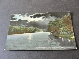 Little Arkansas River by Moonlight, Wichita, Kansas -1900s Unposted Post... - £10.25 GBP