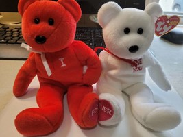 Ty Beanie Babies I Love You Red And White Bears (Bear Are Joined At The Hands an - £11.55 GBP