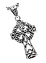 Men&#39;s Large Stainless Steel Hollow Celtic 24 - £35.31 GBP