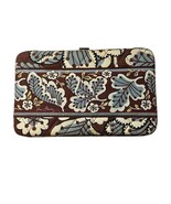 Vera Bradley Wallet Hard Case Floral Java Blue Brown Zippers Quilted Flaw - €10,28 EUR