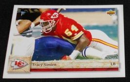 1992 Upper Deck Tracy Simien 451 Kansas City Chief NFL Football Sports Card RARE - £12.51 GBP