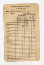 Wooster Elementary Schools Report Card 1933-34 Wooster Ohio  - $17.82