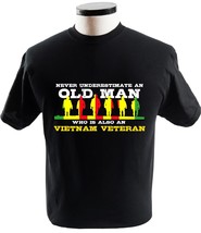 Mens Never Underestimate Old Man Is Vietnam Veteran Tshirt - £13.54 GBP+