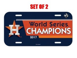 SET OF 2 HOUSTON ASTROS 2017 WORLD SERIES CHAMPIONS 6x12 LICENSE PLATE C... - £10.11 GBP