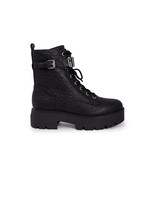 Guess Women Boots - 7.5 US EU 38 Black Leather Combat Platform Ankle New - $245.46 CAD
