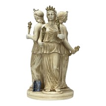 Hecate Hekate Triple Goddess of Magic Night Moon Greek Cast Stone Statue Brown - $84.01