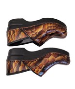 Dansko Bronze Brown Snake Skin Print Patent Leather Clogs EU Size 36 - U... - £23.34 GBP