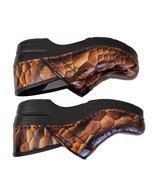 Dansko Bronze Brown Snake Skin Print Patent Leather Clogs EU Size 36 - U... - $40.60 CAD