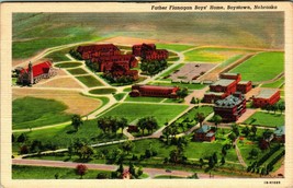 Aerial View Father Flannagan Boys&#39; Home Boystown Nebraska NE Linen Postcard P9 - £4.91 GBP