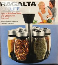 Ragalta USA - RSR-010 - 7 Pieces Glass and Stainless Spice Carousel - £23.55 GBP