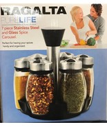 Ragalta USA - RSR-010 - 7 Pieces Glass and Stainless Spice Carousel - £23.73 GBP