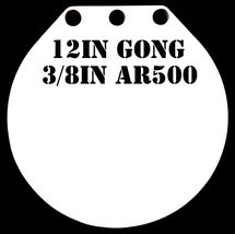 12in.  AR500 Gong Shooting Target - 3/8 Thk Rifle Target - 1pc. Steel Ta... - £59.61 GBP