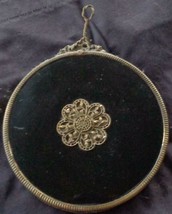 Beautiful Antique Beveled Mirror – Lovely Ornate Brass Frame – Small Size – Hang - £38.61 GBP