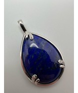 Large Vintage Southwestern Lapis Lazuli Sterling Silver Pendant 4.6cm X ... - $49.50