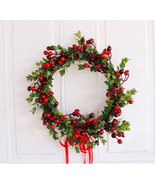 &quot; Christmas Berry Wreath Wall Hanging Door Decoration Home Decoration Fa... - £56.66 GBP