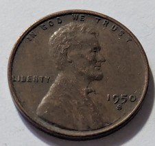 1950-S Lincoln Wheat Ears Reverse Bronze Cent  - $2.95