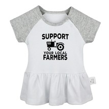 Support Your Local Farmer Newborn Baby Dress Toddler Infant 100% Cotton Clothes - £10.62 GBP