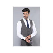 Men 3pc European Suit WESSI by J.VALINTIN Extra Slim Fit JV35 gray Window Pane image 4