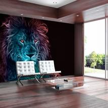 Tiptophomedecor Peel and Stick Animal Wallpaper Wall Mural - Abstract Lion Blue  - £47.44 GBP+