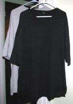 2 Smooth Knit Cotton Tee Shirts One Black & One Grey Size 4XL Beefy - $7.99