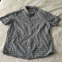 LL BEAN Shirt Mens Large Slightly Fitted Button Up Short Sleeve Blue - £12.40 GBP