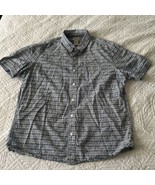 LL BEAN Shirt Mens Large Slightly Fitted Button Up Short Sleeve Blue - $15.79