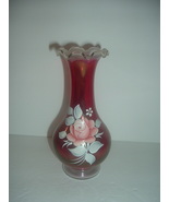 Westmoreland Glass Hand Painted Artist Signed Vase  - £18.37 GBP