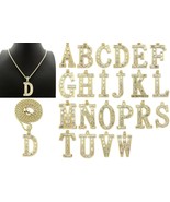 NEW INITIAL &quot;LETTER&quot; RHINESTONE PENDANT 18&quot; &amp; 20&quot; &amp; 24&quot; ROPE CHAIN NECKL... - $18.00