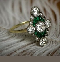 Five Stone Bezel Set Vintage Ring, Antique Woman&#39;s Wedding Engagement Ring - £144.33 GBP