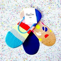 Happy Socks 3-Pack Big Dot Stripe Liner Women’s US 5.5-9.5 New With Tags - $24.74