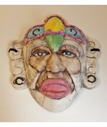 Tribal Bird Face Mask Collectible Porcelain Wall Art Decor Signed JG  - $55.00