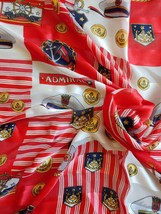 Betmar Nautical Scarf Red Admiral Marina Yachting Square 33 x 33 Vintage Italy - £21.32 GBP